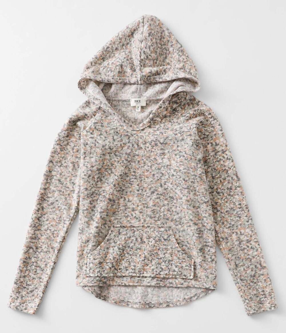 BKE Youth Girls Cozy Fleece Leopard Print Hoodie Size Large